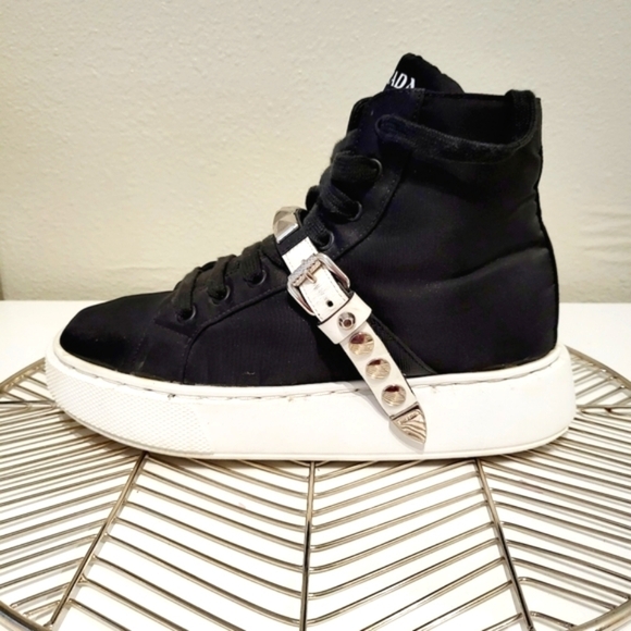 Prada | Tessuto Studded High-Top - Picture 4 of 10